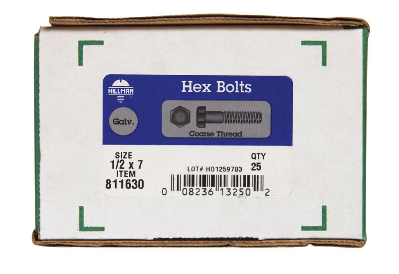 GALV HX BOLTS 1/2X7