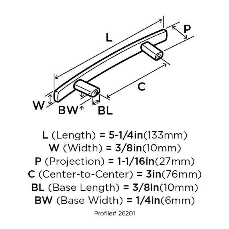 Amerock Essential'Z Cabinet Pull 3 in. Satin Nickel 10 pk