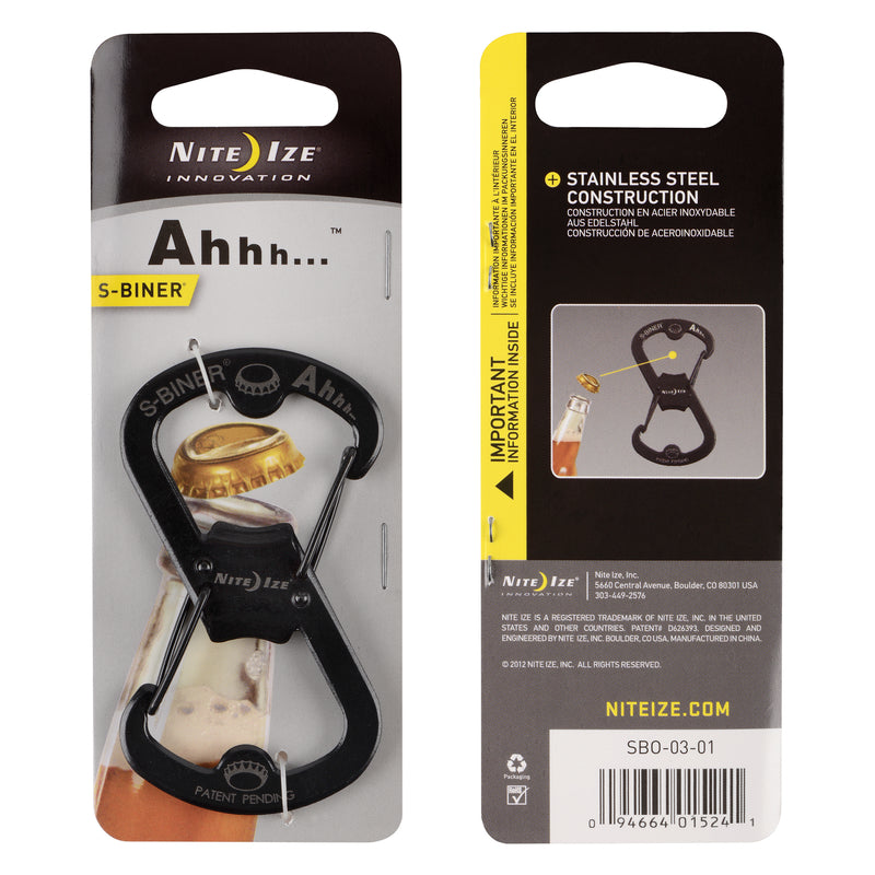 Nite Ize S-Biner 2 in. D Stainless Steel Black Carabiner Key Holder