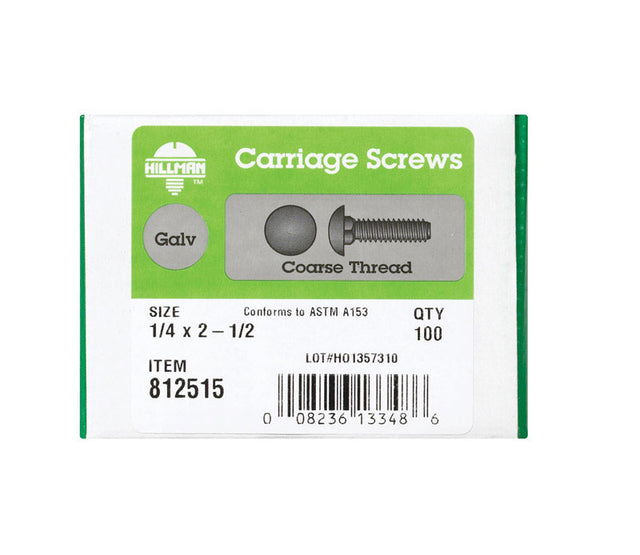 HDG CARR SCRW 1/4X2 1/2