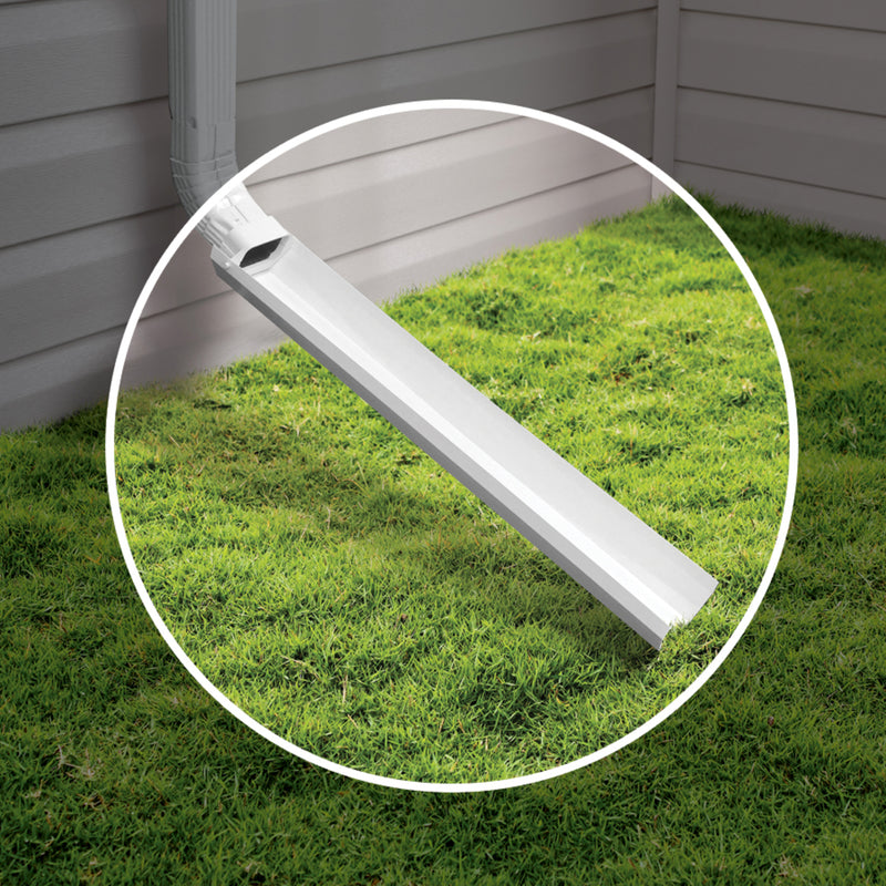Amerimax 2.5 in. H X 4.5 in. W X 30 in. L White Vinyl Downspout Extension