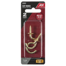 Ace Small Polished Brass Green Brass 1.875 in. L Cup Hook 30 lb 2 pk