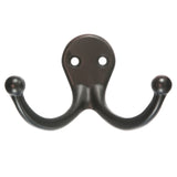Ace 1 in. L Oil Rubbed Bronze Bronze Metal Small Double Garment Hook 2 pk