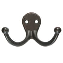 Ace 1 in. L Oil Rubbed Bronze Bronze Metal Small Double Garment Hook 2 pk
