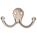 Ace 1 in. L Satin Nickel Silver Brass Small Double Garment Hook 2 pk