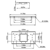 Gibraltar Mailboxes Black Steel Mailbox Mounting Board .060 Ga. 12.875 in. L