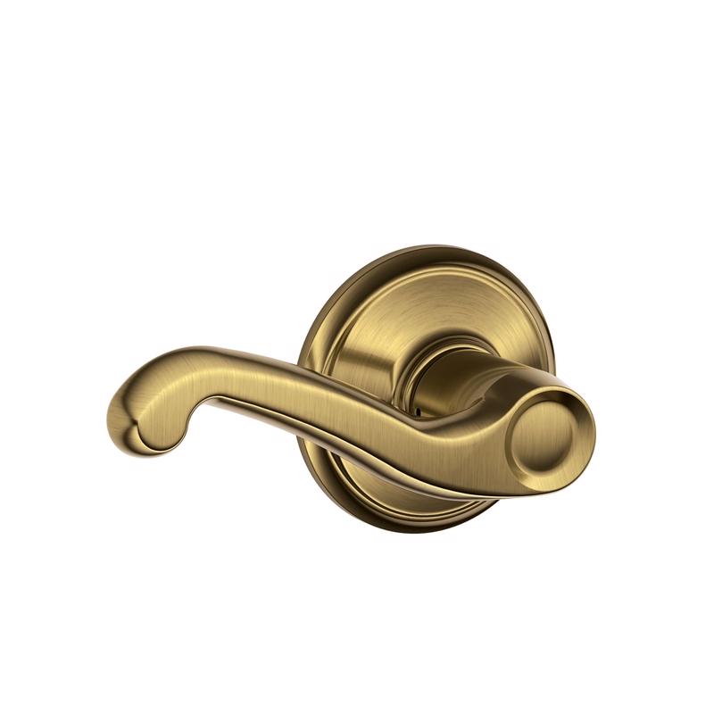 Schlage Flair Antique Brass Passage Lockset 1-3/4 in.