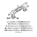Amerock Blythe Traditional Cabinet Pull 3 in. Weathered Nickel 1 pk