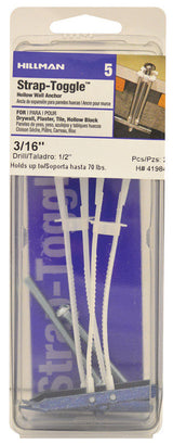 Hillman Rawl 3/16 in. D X 2-1/2 in. L Round Plastic RH Combo Strap Toggle 2 pk