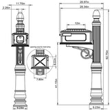 Gibraltar Mailboxes Stratford Decorative Plastic Post Mount Black Mailbox
