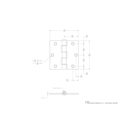 Ace 3-1/2 in. L Stainless Steel Door Hinge 1 pk