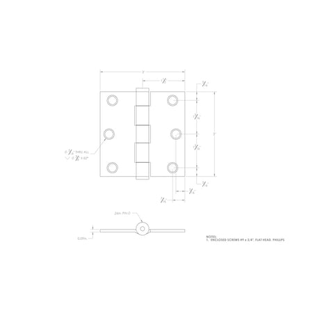 Ace 3 in. L Stainless Steel Door Hinge 1 pk