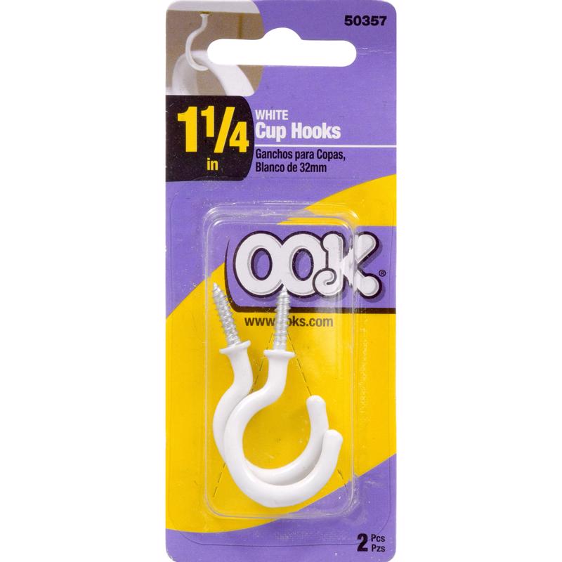 HOOK CUP 1-1/4"P WHT CD2