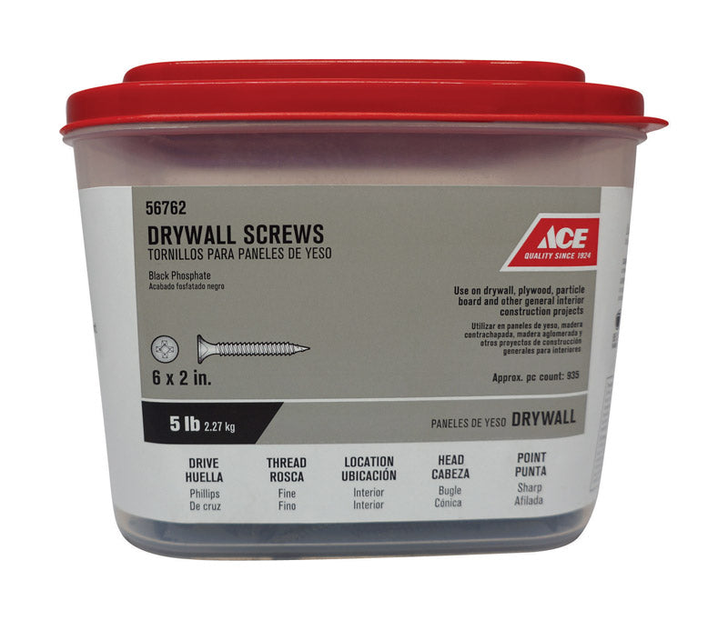 Ace No. 6 wire X 2 in. L Phillips Drywall Screws 5 lb 945 pk