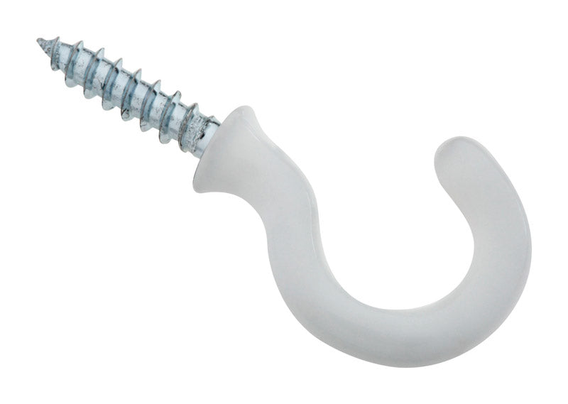National Hardware Vinyl Coated White Steel 3/4 in. L Cup Hook 10 lb. 50 pk