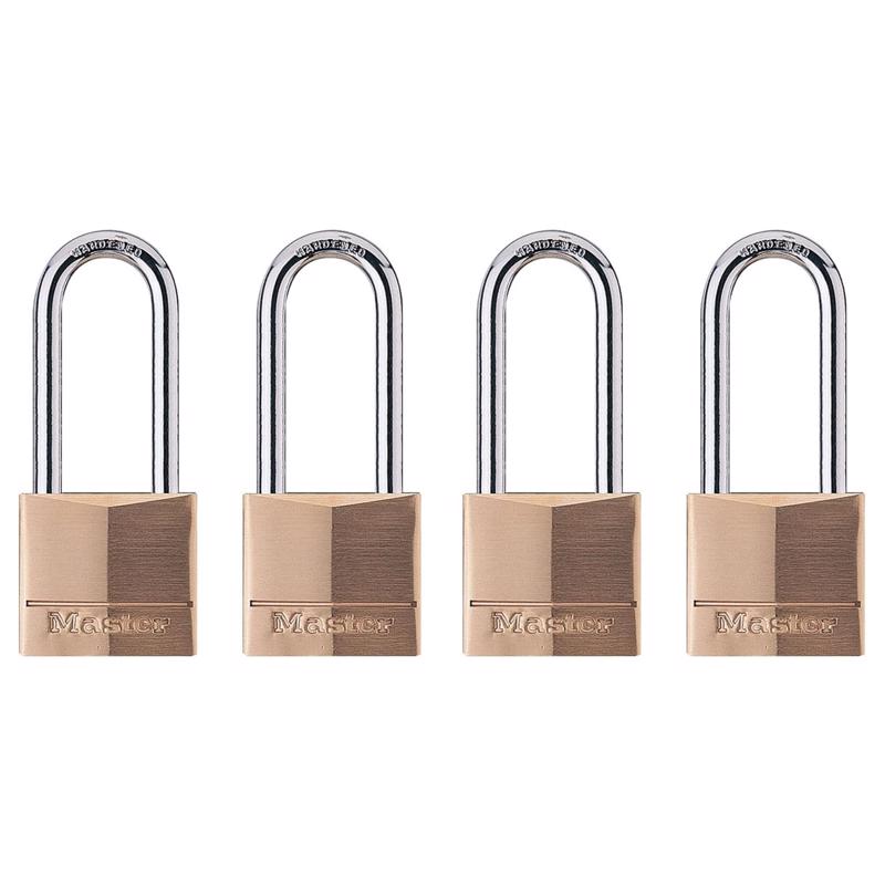 PADLOCK BRASS 1-9/16"4PK