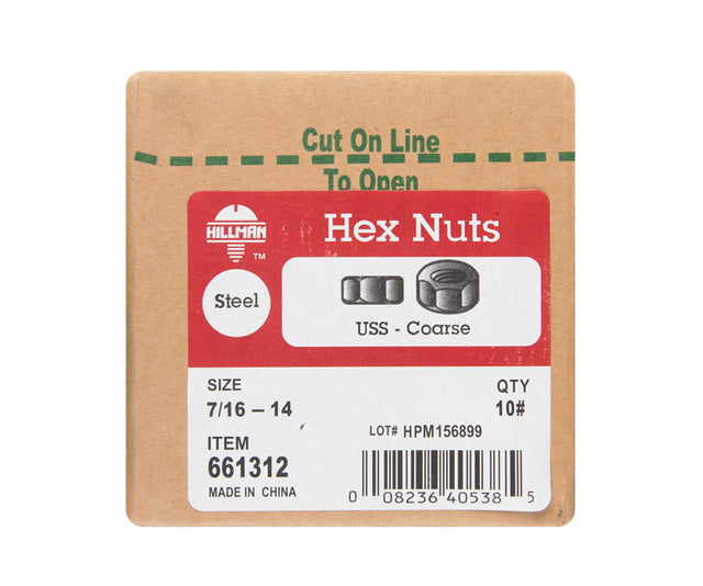 10# FIN HX NUTS 7/16-14