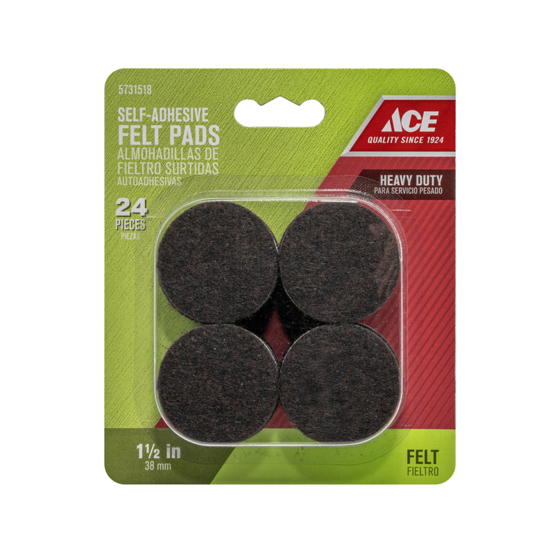 PAD FELT 1.5" ROUND 24PK