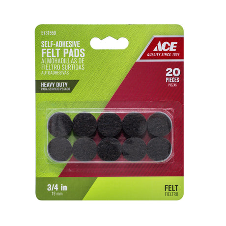PAD FELT 3/4" ROUND 20PK