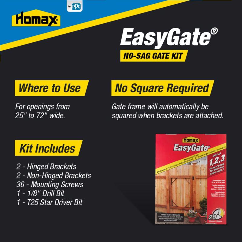 Homax EasyGate Powder Coated Black Steel No Sag Gate Kit 1 pk