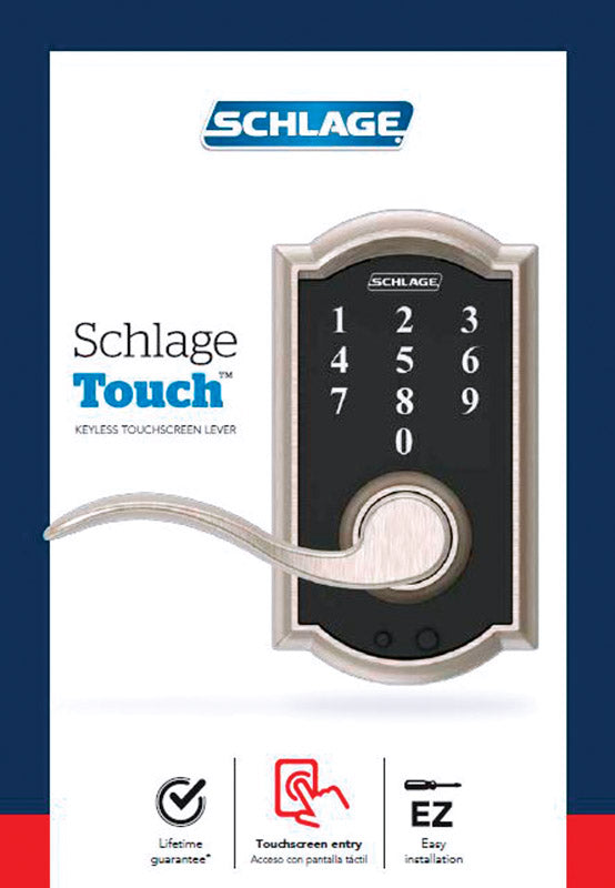Schlage Satin Nickel Steel Electric Touch Screen Entry Lock