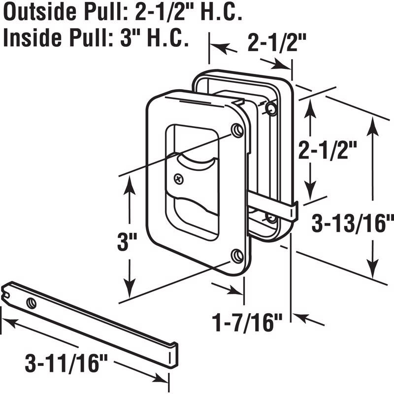 Prime-Line Plastic Outdoor Sliding Screen Door Latch/Pull