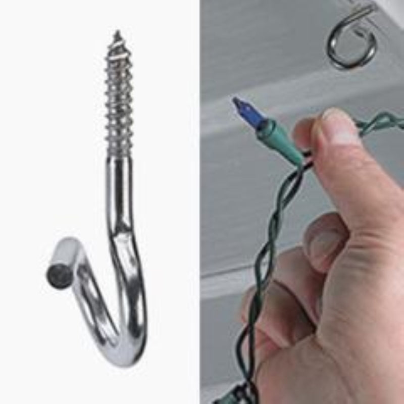 Hangman Silver Open Loop Christmas Light Hangers 12 pk