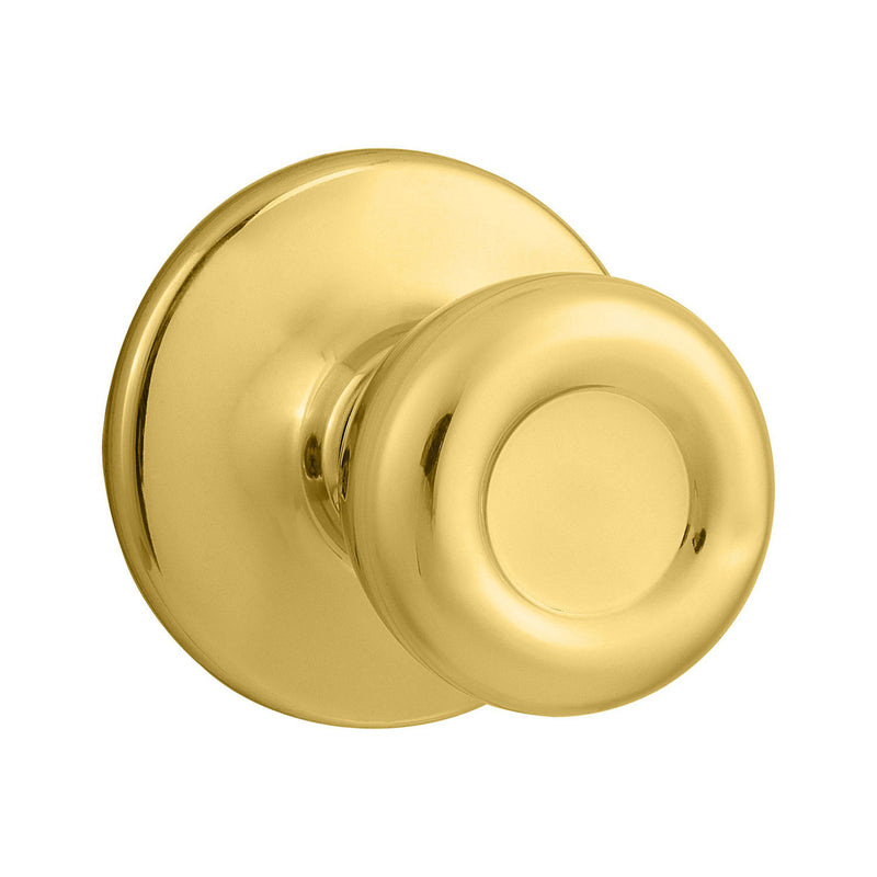 Kwikset Tylo Polished Brass Passage Door Knob Right or Left Handed