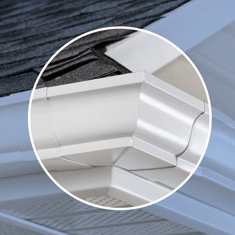 Amerimax 5 in. W X 7.25 in. L White Aluminum K Outside Miter