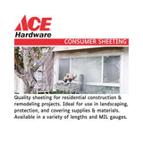 Ace Plastic Sheeting 3 mil X 10 ft. W X 25 ft. L Polyethylene Clear