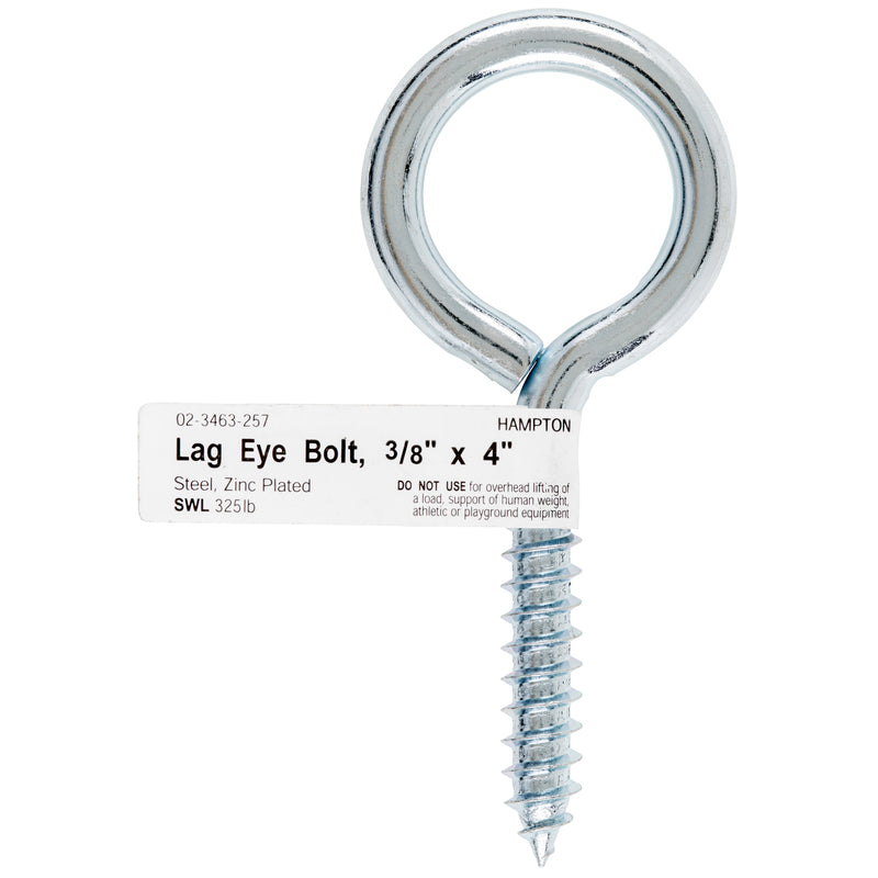 BOLT EYE LAG 3/8"X4"