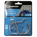 Crawford Zinc Plated Silver Steel 1.5 in. Peg Hooks 5 pk