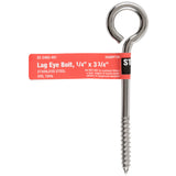 BOLT EYE LAG 1/4"X3.75SS