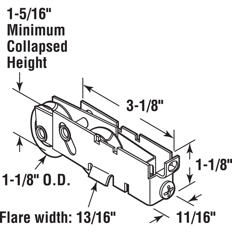 Prime-Line Steel Universal Roller Assembly For Guaranteed Products