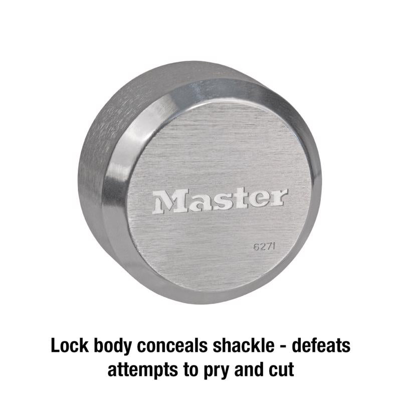 Master Lock Pro Series 2.875 in. W Die-Cast Zinc Pin Tumbler Disk Padlock Keyed Alike