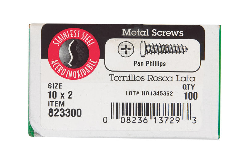 SCRW SM PAN SS 10X2"B100