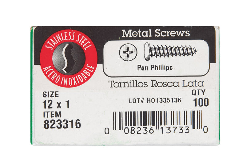 SCRW SM PAN SS 12X1"B100