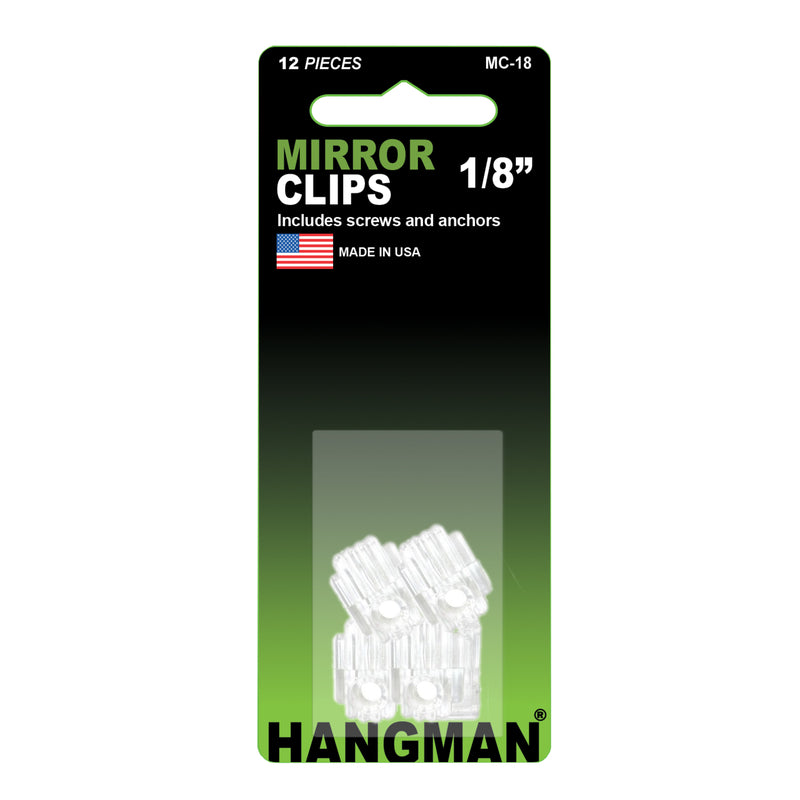 Hangman Hanger Mirror Holder Clip 20 lb 12 pc