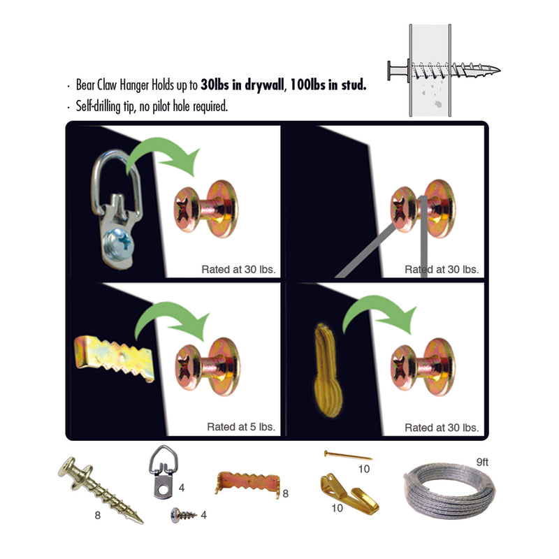 Hangman Hanger Picture Hanging Kit 100 lb 45 pc