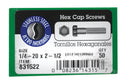 BOLT 1/4HEX 2-1/2"NC SS