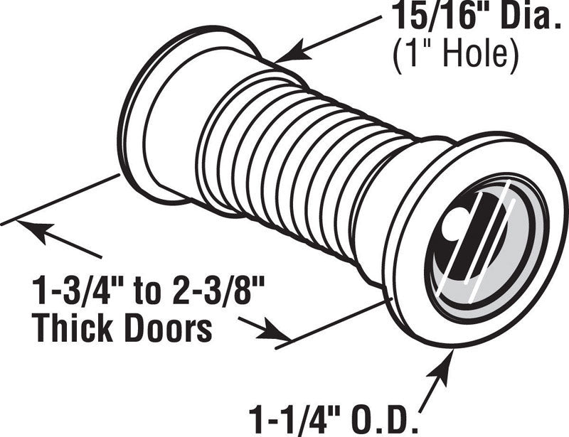 Prime-Line 0.93 in. D 130 deg Polished Brass Brass Door Viewer