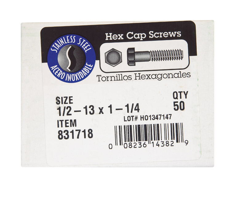 BOLT 1/2HEX1-1/4" SS