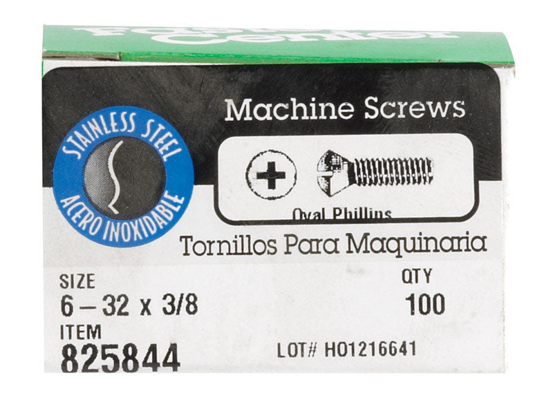 MCH SCRW PH SS 6-32X3/8"
