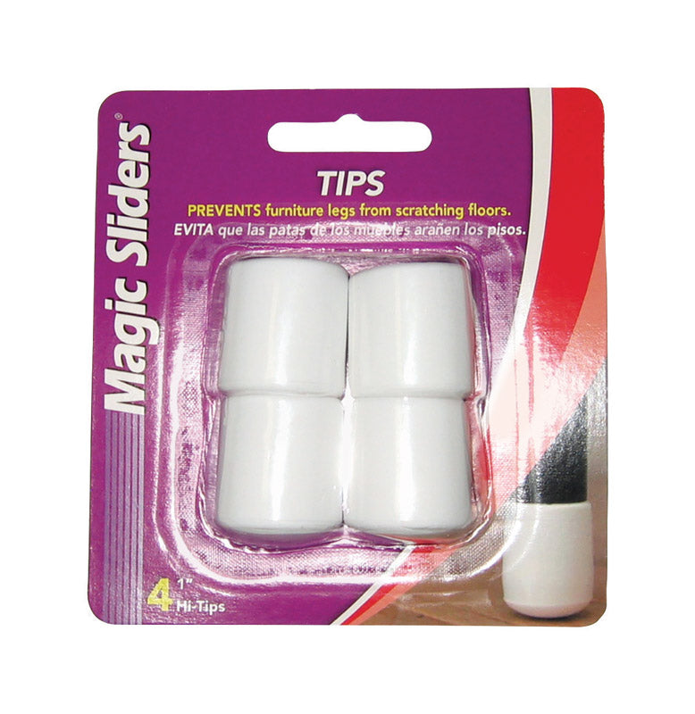 LEG TIP VINYL WH 1"4PK