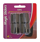 LEG TIP VNL BLK1-1/8"4PK
