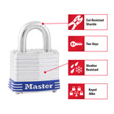 Master Lock 1-5/16 in. H X 1-5/8 in. W X 1-1/2 in. L Steel Double Locking Padlock Keyed Alike