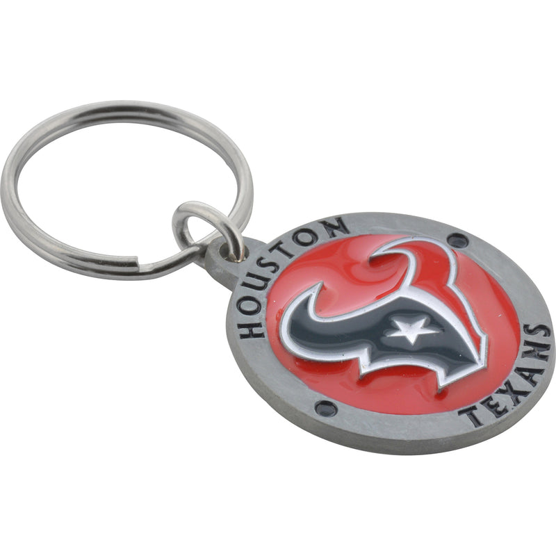 HILLMAN NFL Tempered Steel Red/Silver Split Ring Keychain