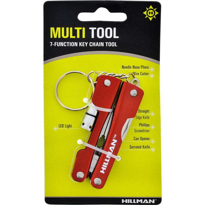 HILLMAN Metal Red Multi-Tool High End Accessories Key Ring