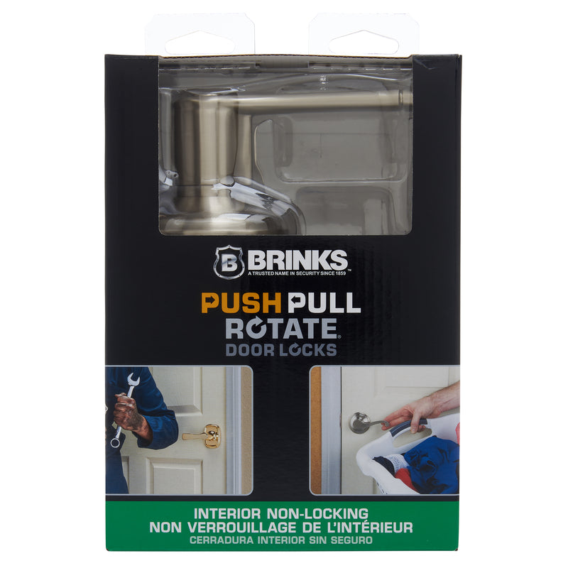 Brinks Push Pull Rotate Glenshaw Satin Nickel Passage Lever KW1 1.75 in.