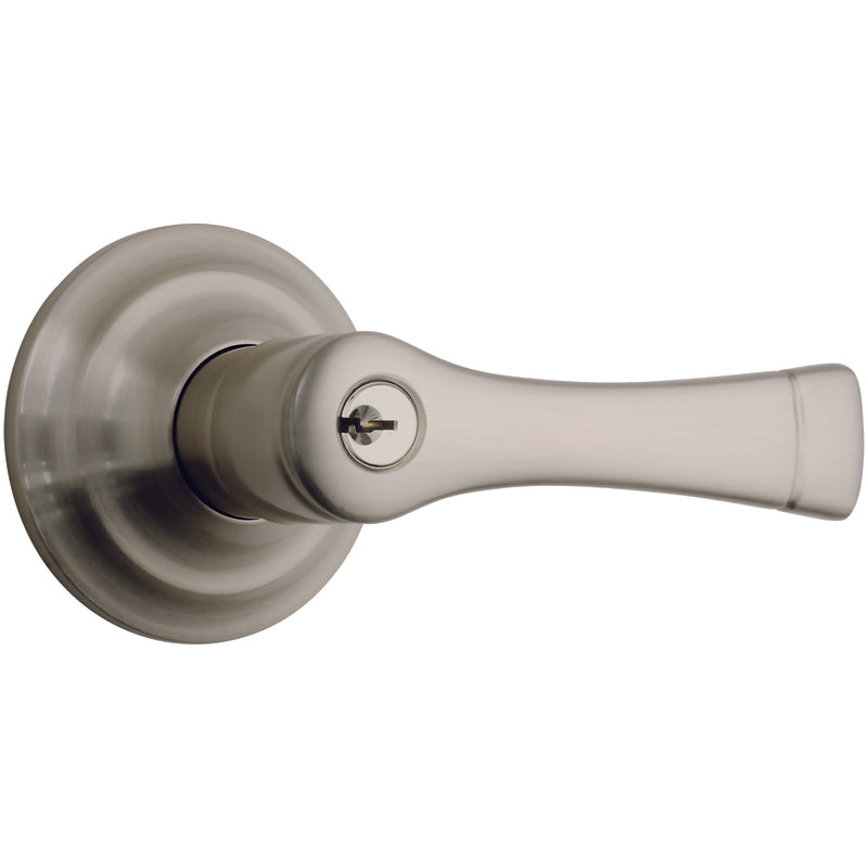 Brinks Push Pull Rotate Harper Satin Nickel Entry Lever KW1 1.75 in.